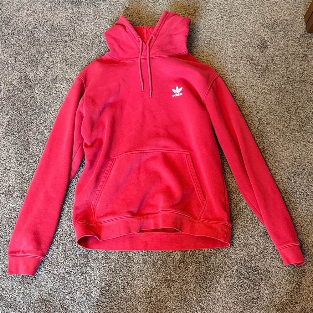 Adidas Men’s Bold Red Pullover Hoodie